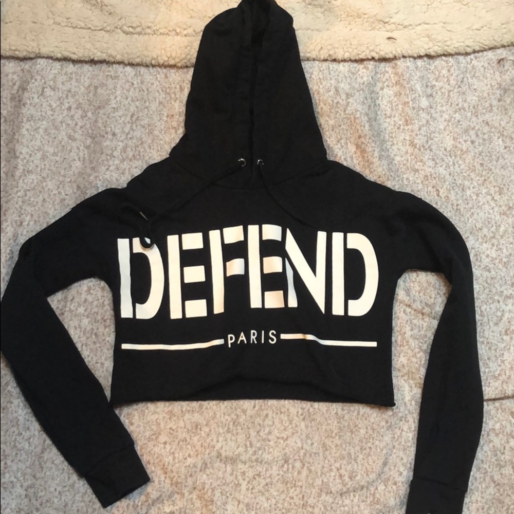 DEFEND Paris crop hoodie